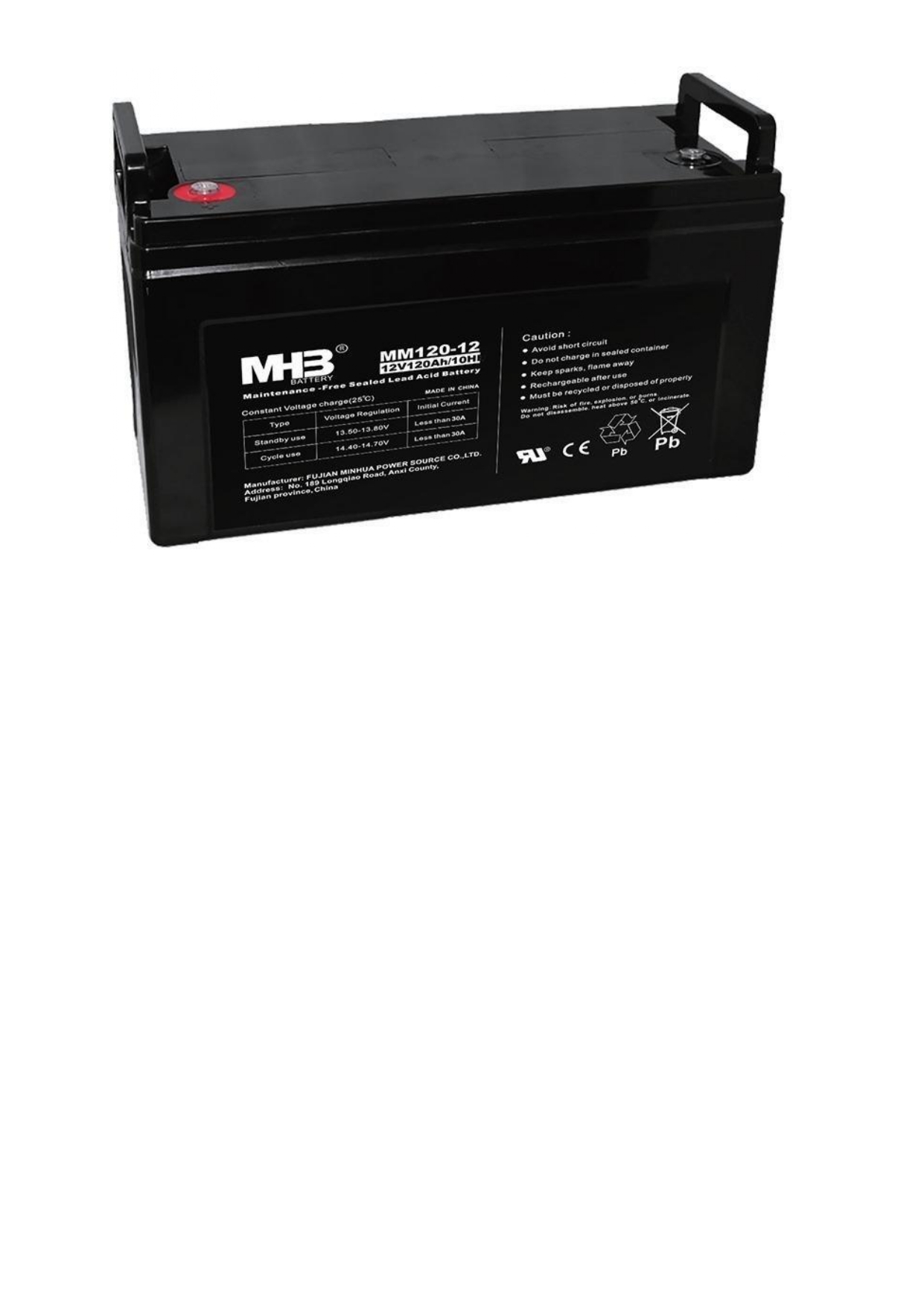 Батарея акумуляторна MHB MM120-12 типу AGM 12V/120Ah (класична)